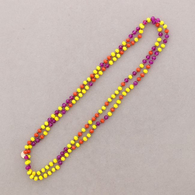 LONG NECKLACE KNOTS FACETED CRYSTAL BEADS 1.2M*6MM