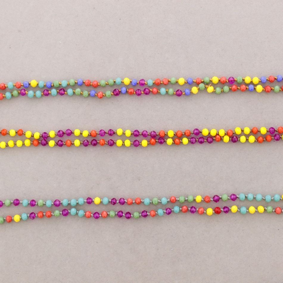 COLLAR LARGO NUDOS CUENTAS CRISTALES FACETADOS 1.2M*6MM