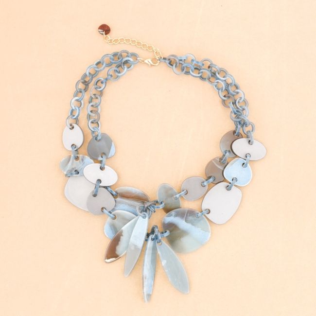 DOUBLE RESIN BEADS SHORT NECKLACE