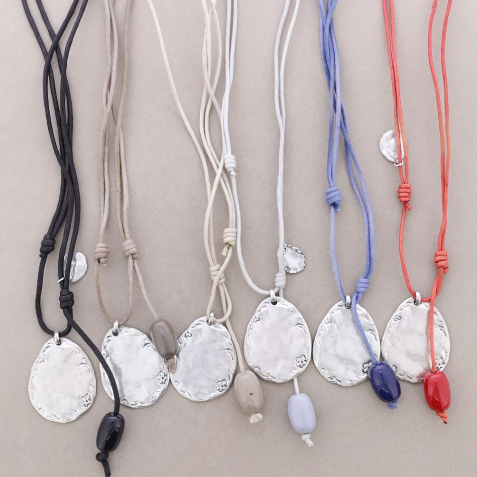 LONG CORD NECKLACE METAL NECKLACE