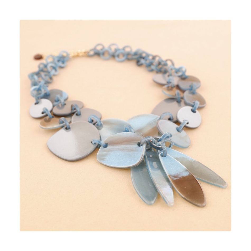 DOUBLE RESIN BEADS SHORT NECKLACE