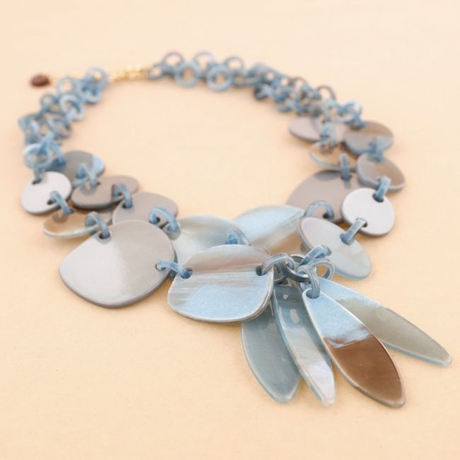 DOUBLE RESIN BEADS SHORT NECKLACE