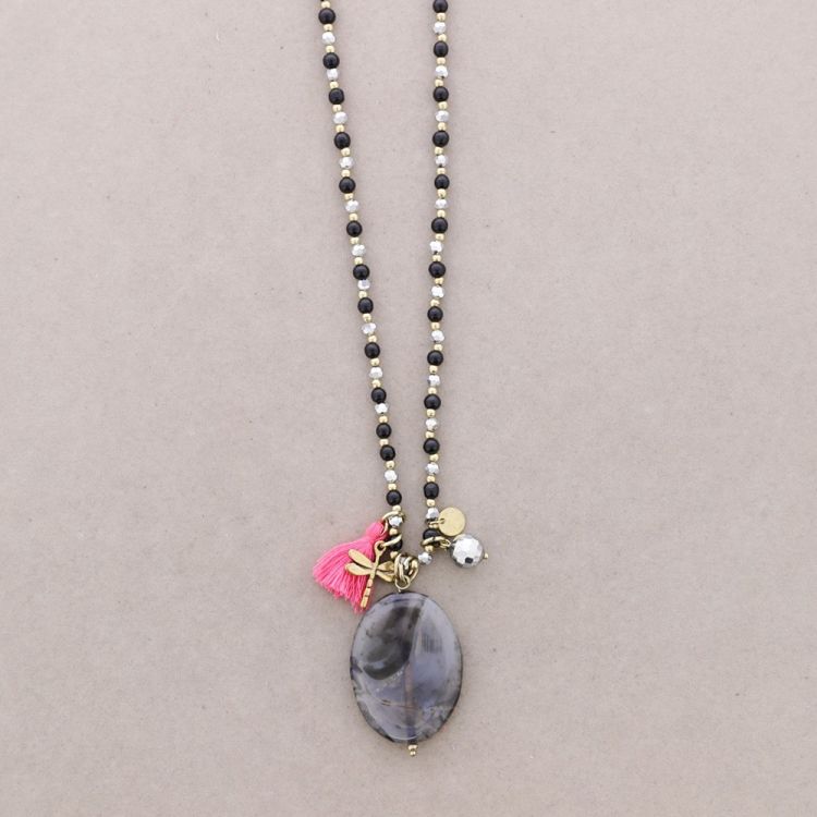 COLLAR LARGO PIEDRAS COLGANTE