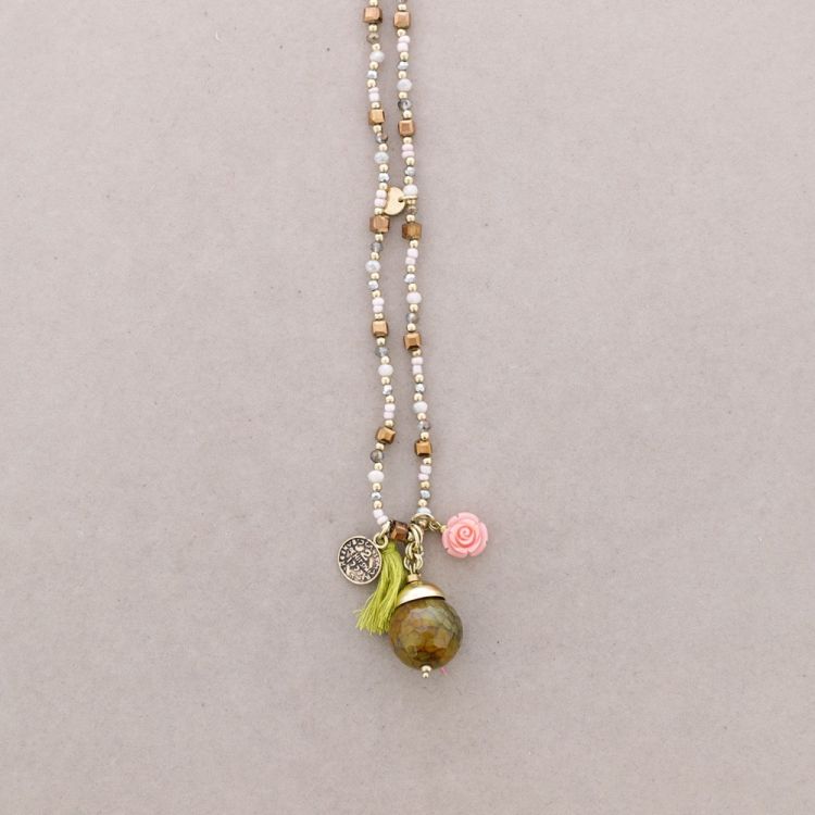 LONG STONE PENDANT NECKLACE
