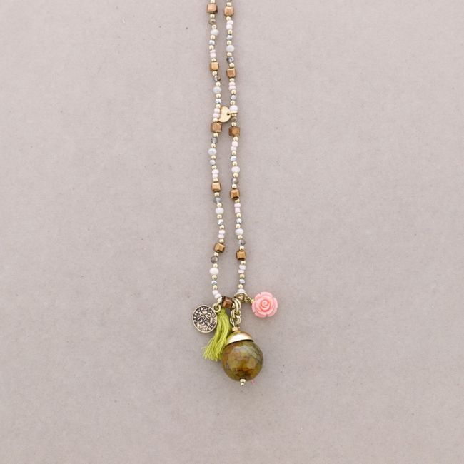 LONG STONE PENDANT NECKLACE