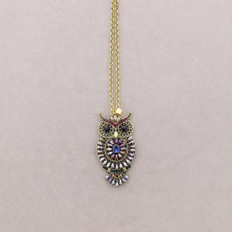 LONG METAL CRYSTALS NECKLACE