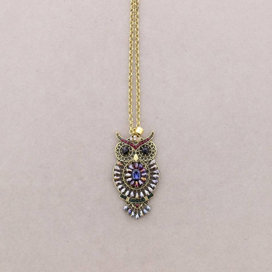 COLLAR LARGO METAL CRISTALES