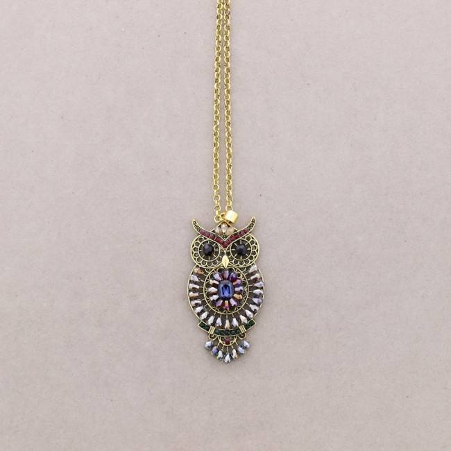 COLLAR LARGO METAL CRISTALES