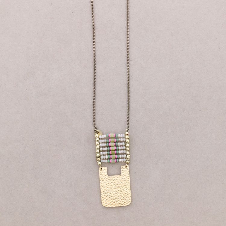 COLLAR LARGO COLG. METAL PIEDRAS