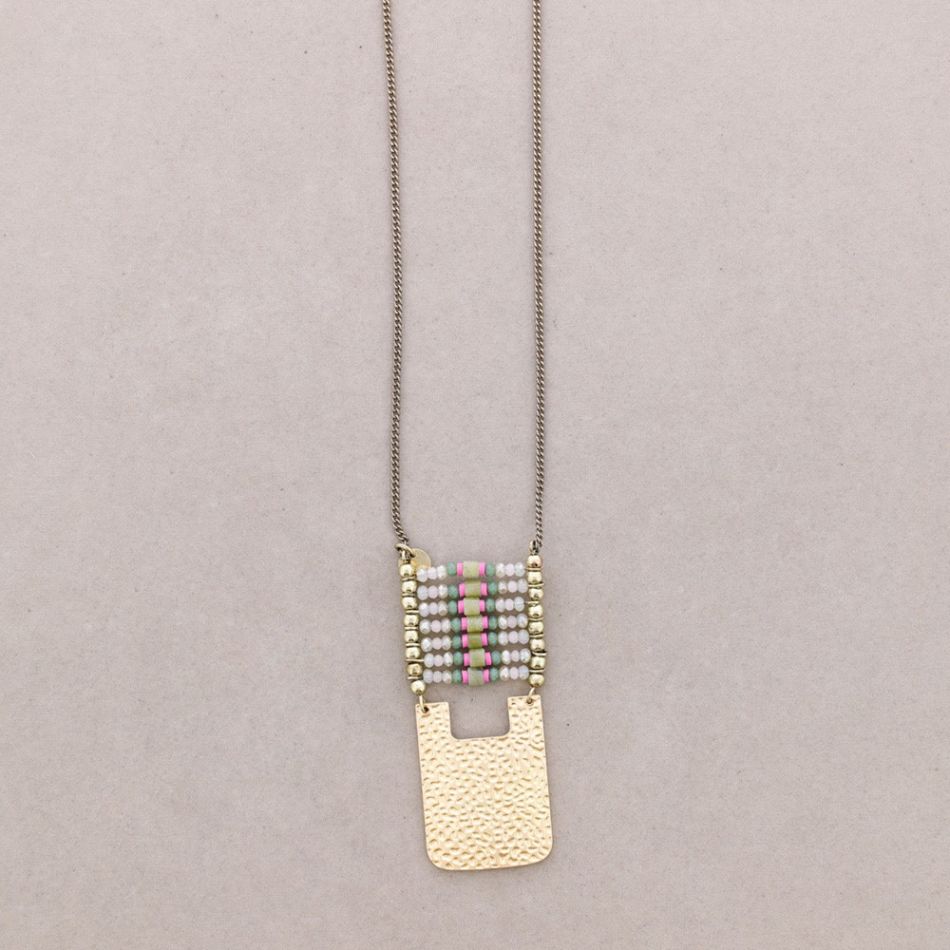COLLAR LARGO COLG. METAL PIEDRAS