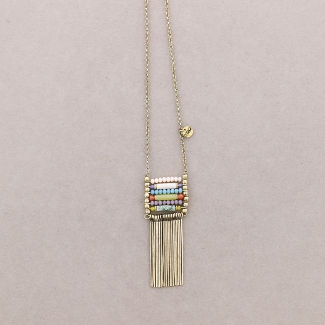 COLLAR LARGO COLG. METAL PIEDRAS