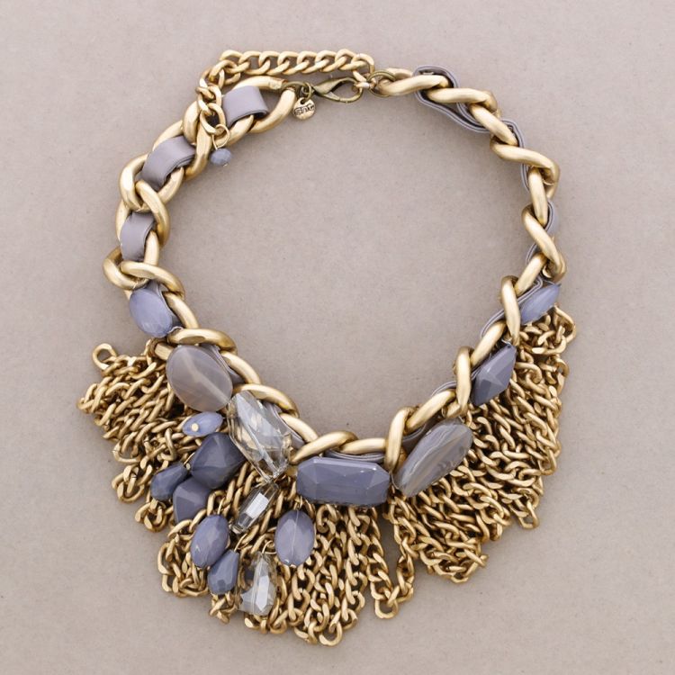FRINGED BEADS SHORT NECKLACE