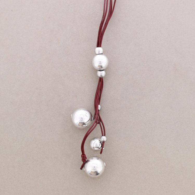 LONG LEATHER BEADED NECKLACE