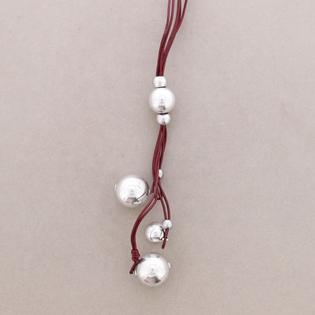 LONG LEATHER BEADED NECKLACE