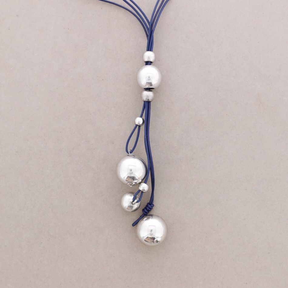 LONG LEATHER BEADED NECKLACE