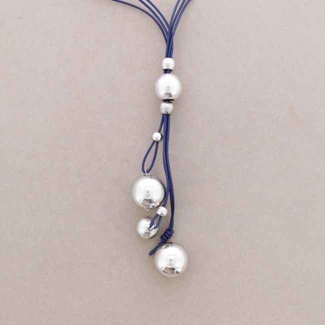 LONG LEATHER BEADED NECKLACE