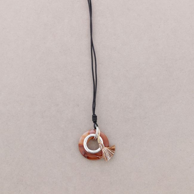 COLLAR LARGO COLG. PIEDRA FLECOS
