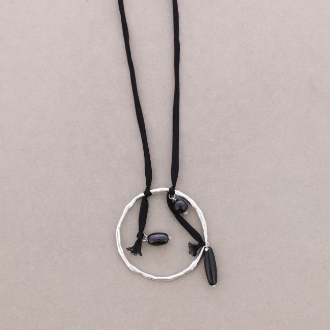 LONG ANTELINA NECKLACE WITH METAL STONES