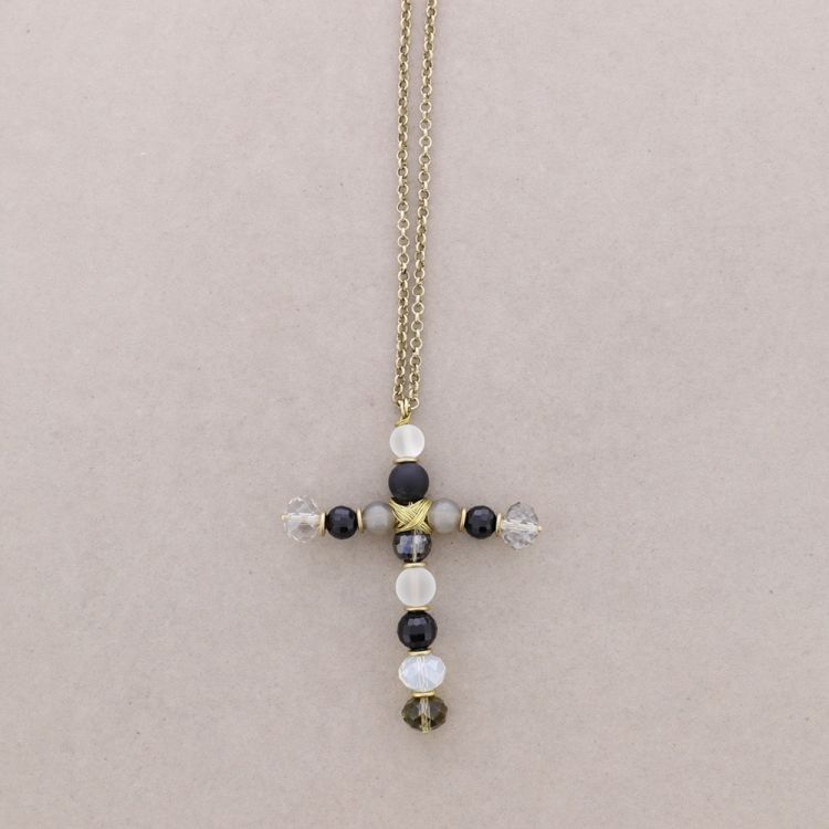 COLLAR LARGO COLG CRUZ PIEDRAS