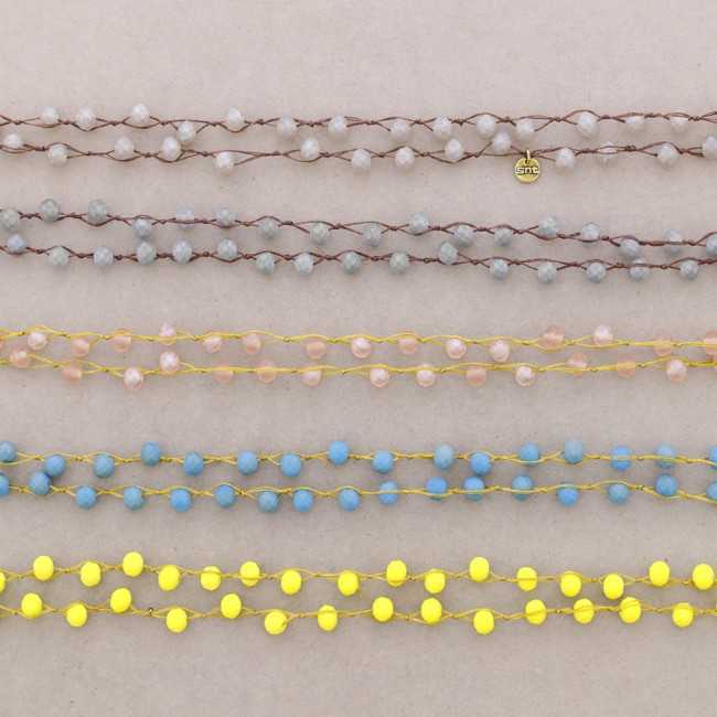 LONG NECKLACE WITH FACETED BEADS