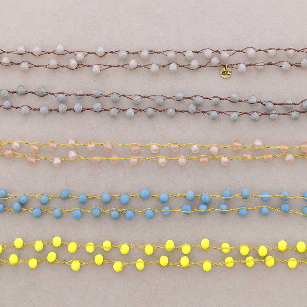 LONG NECKLACE WITH FACETED BEADS