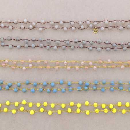 LONG NECKLACE WITH FACETED BEADS