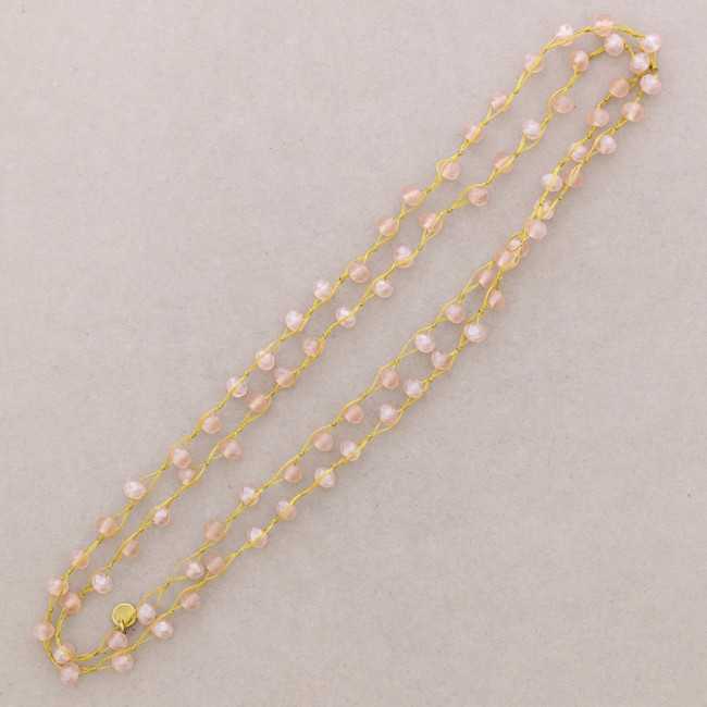 LONG NECKLACE WITH FACETED BEADS