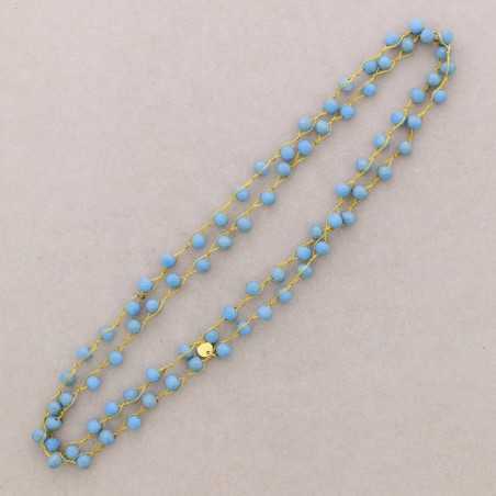 LONG NECKLACE WITH FACETED BEADS