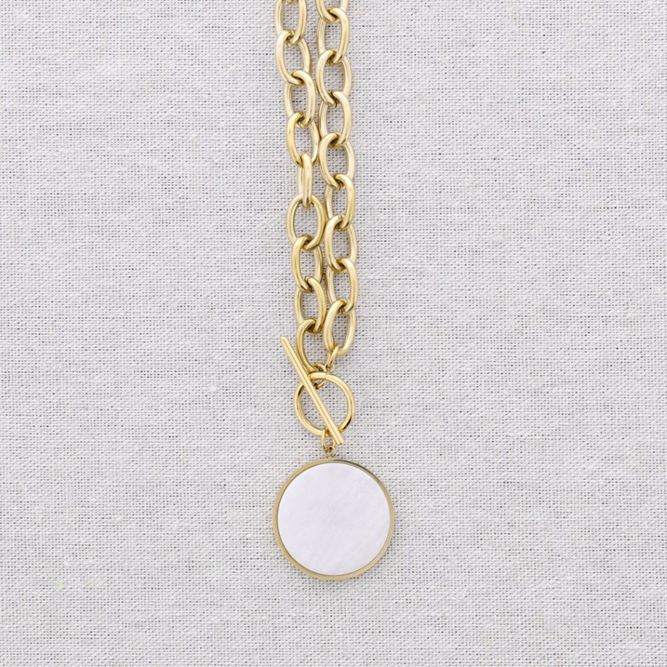 STONE PENDANT STEEL CHOKER