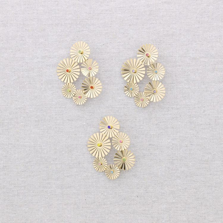 BROCHE ACERO FLORES PIEDRAS 2