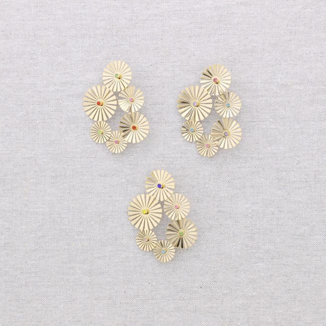 BROCHE ACERO FLORES PIEDRAS