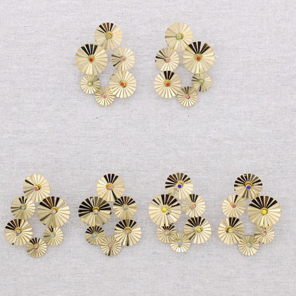 PENDIENTES ACERO FLORES PIEDRAS