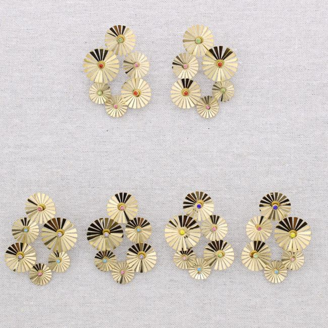 PENDIENTES ACERO FLORES PIEDRAS