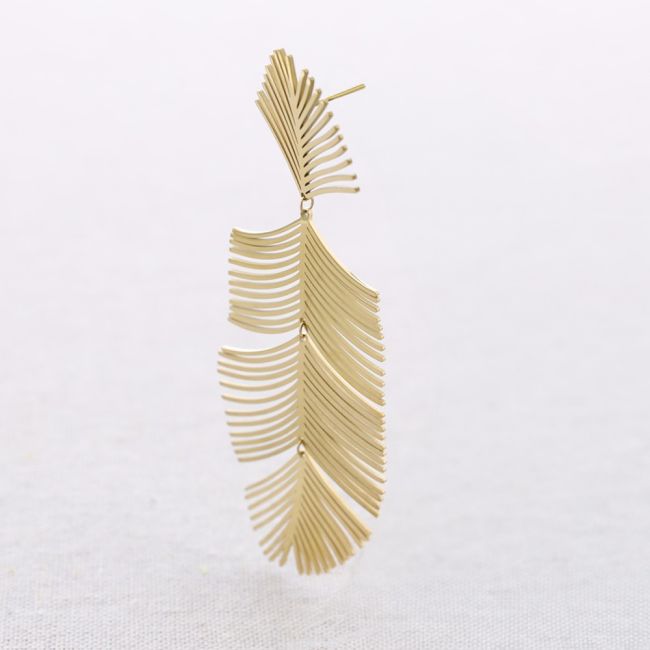 PENDIENTES ACERO HOJA CALADA