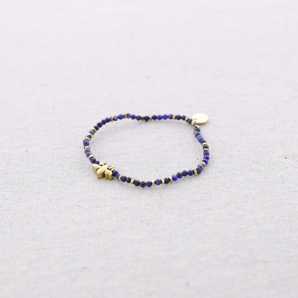 PULSERA ACERO PIEDRAS ABEJITA