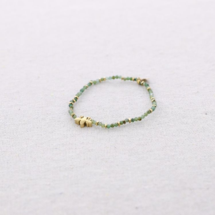 PULSERA ACERO PIEDRAS ABEJITA 2