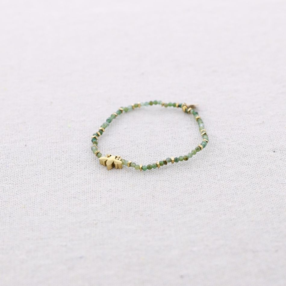 STEEL BRACELET WITH BEE STONES