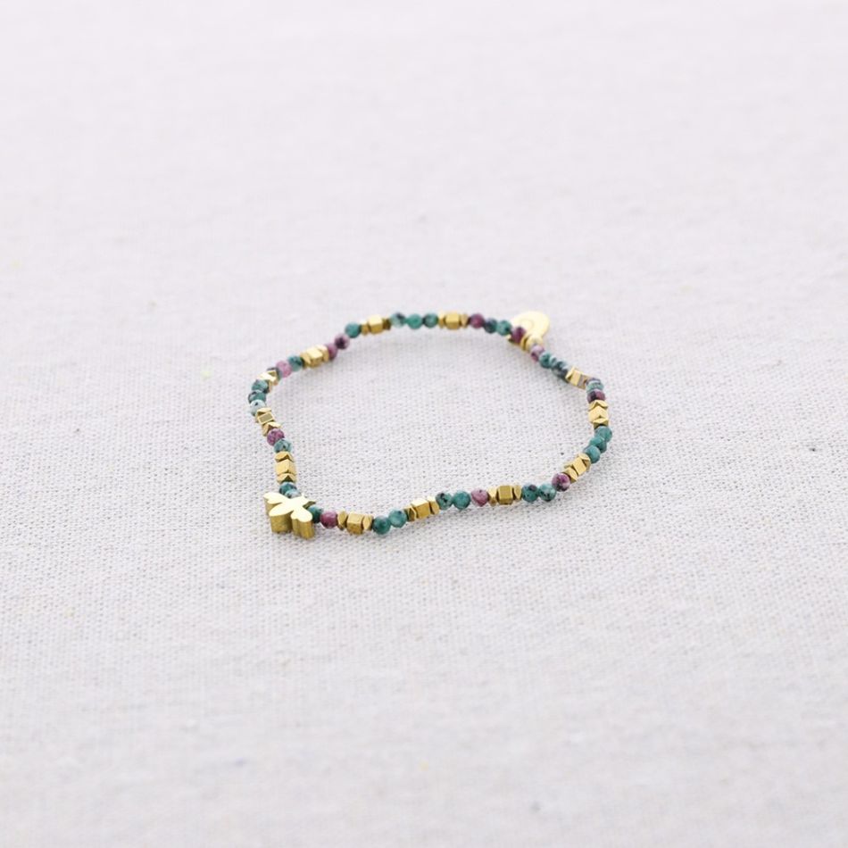 PULSERA ACERO PIEDRAS ABEJITA