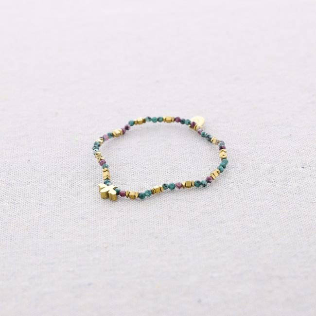 PULSERA ACERO PIEDRAS ABEJITA