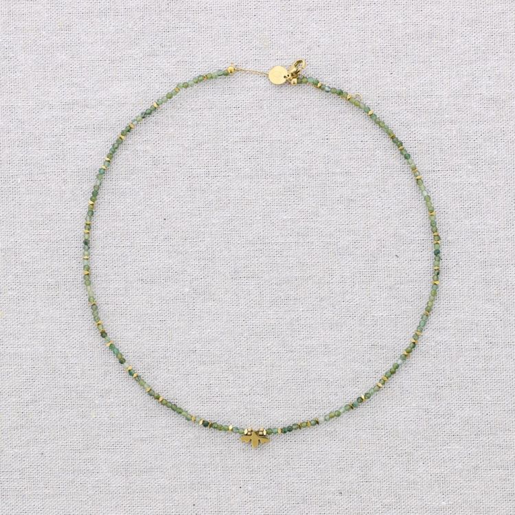 STEEL BEE CHOKER WITH STONES 2