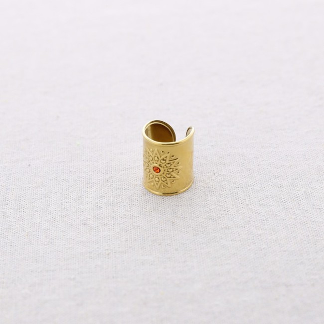 CRYSTAL OPEN STEEL RING