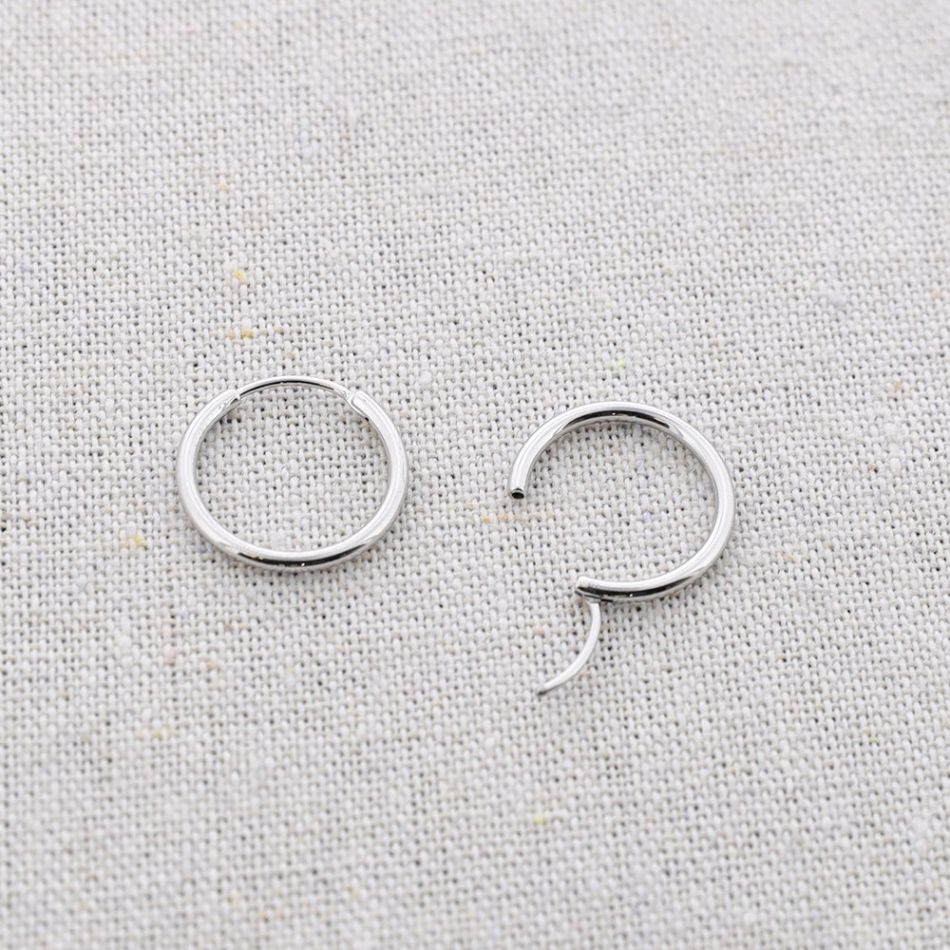 STEEL HOOP EARRINGS 17MM