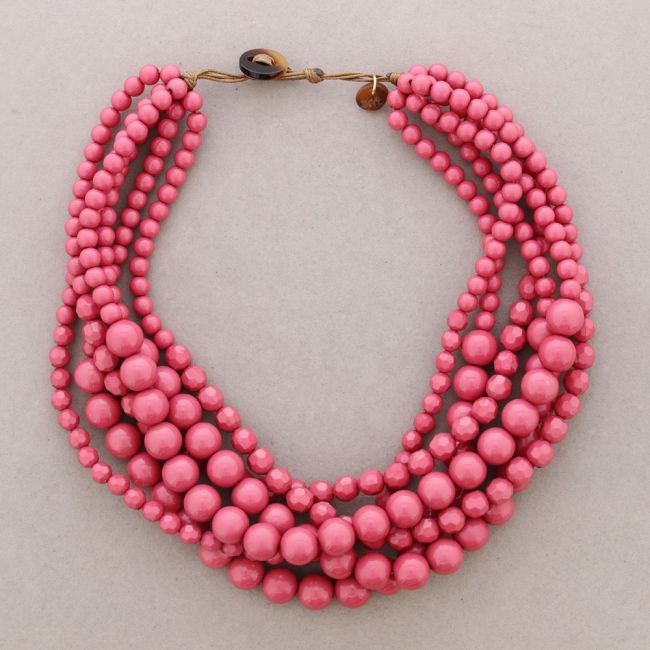 6 ROWS RESIN BEADS CHOKER