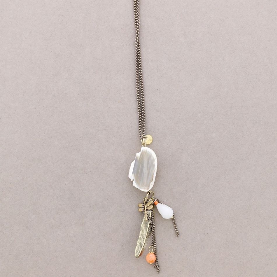 COLLAR LARGO COLG. PIEDRA FLECO