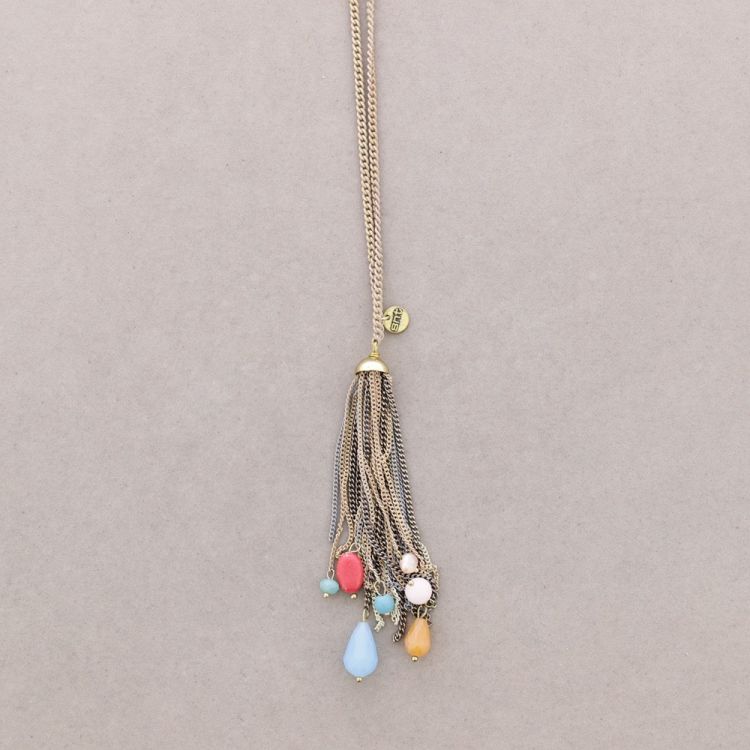 COLLAR LARGO COLGANTE FLECO