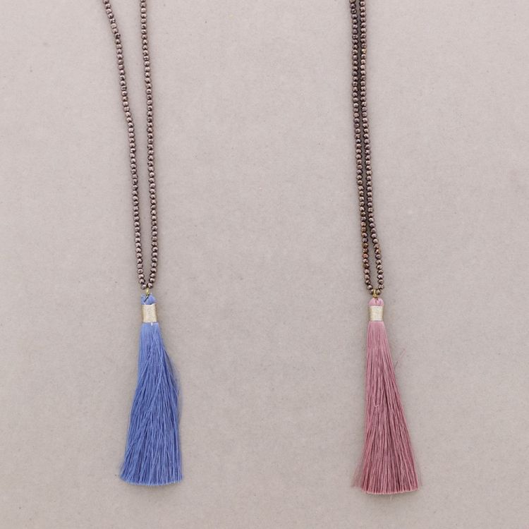 COLLAR LARGO CUENTAS FACETADAS COLG. FLECO 2