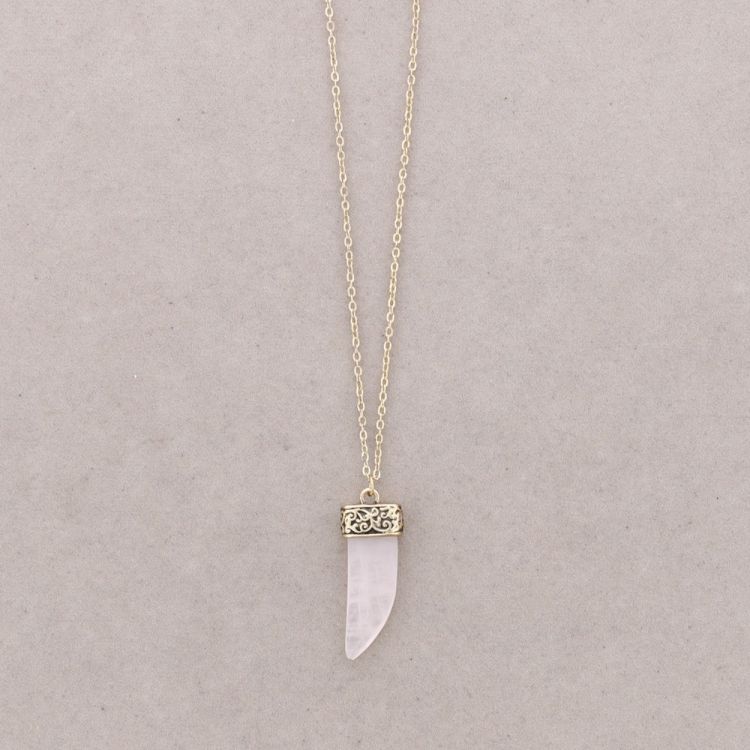 LONG THIN PENDANT NECKLACE. HORN 2