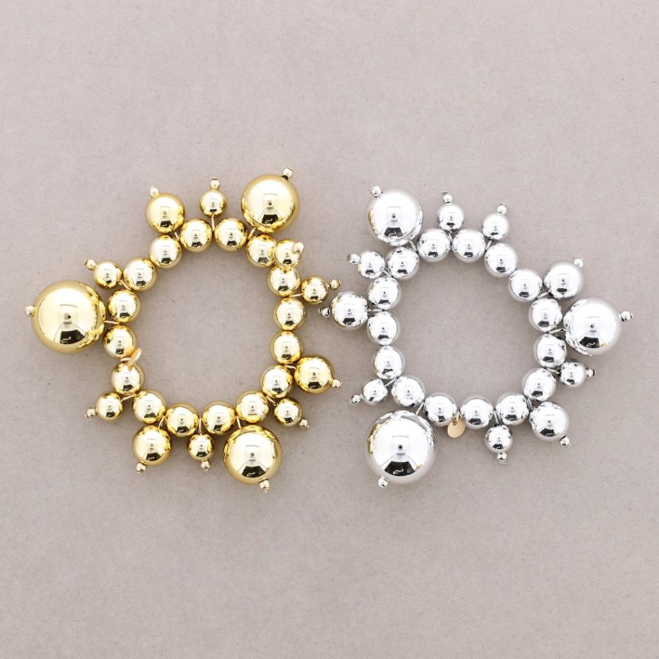 PULSERA ELÁSTICA BOLAS ACABADO METÁLICO
