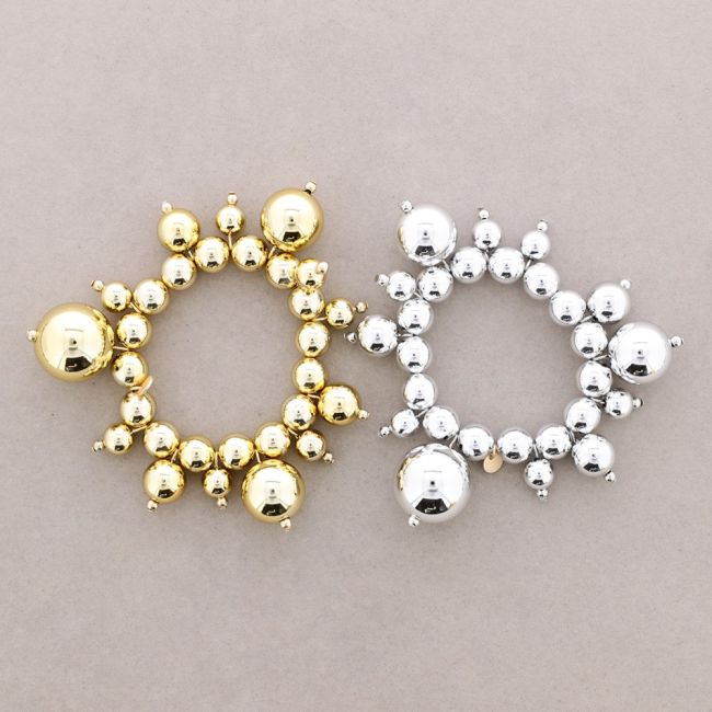 PULSERA ELÁSTICA BOLAS ACABADO METÁLICO