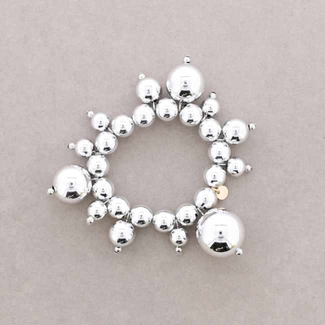 PULSERA ELÁSTICA BOLAS ACABADO METÁLICO